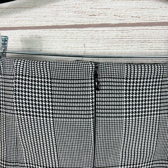 H&M Women's Houndstooth Faux Wrap Tie Waist Midi Skirt Size 6 - Picture 4 of 7